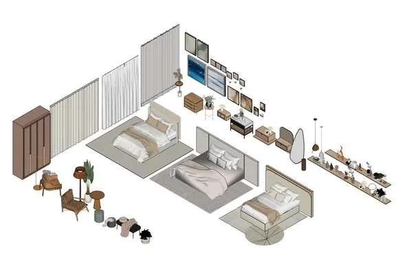 Blocos SketchUp — Dormitório