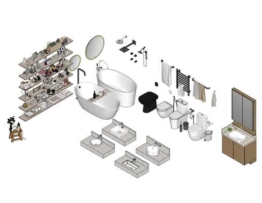 Blocos SketchUp — Banheiros