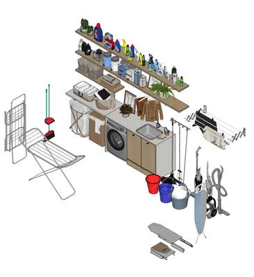 Blocos SketchUp — Lavanderia