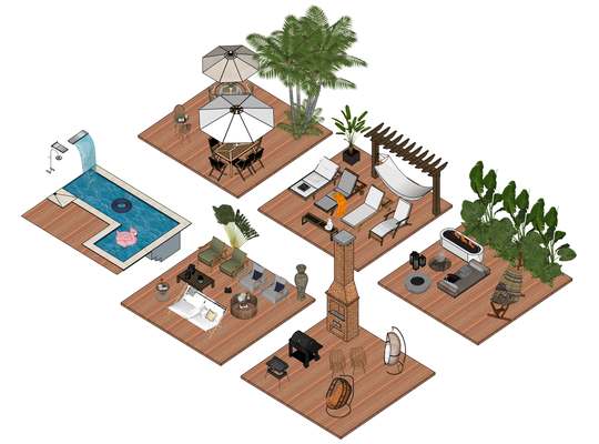 Blocos SketchUp — Área Gourmet