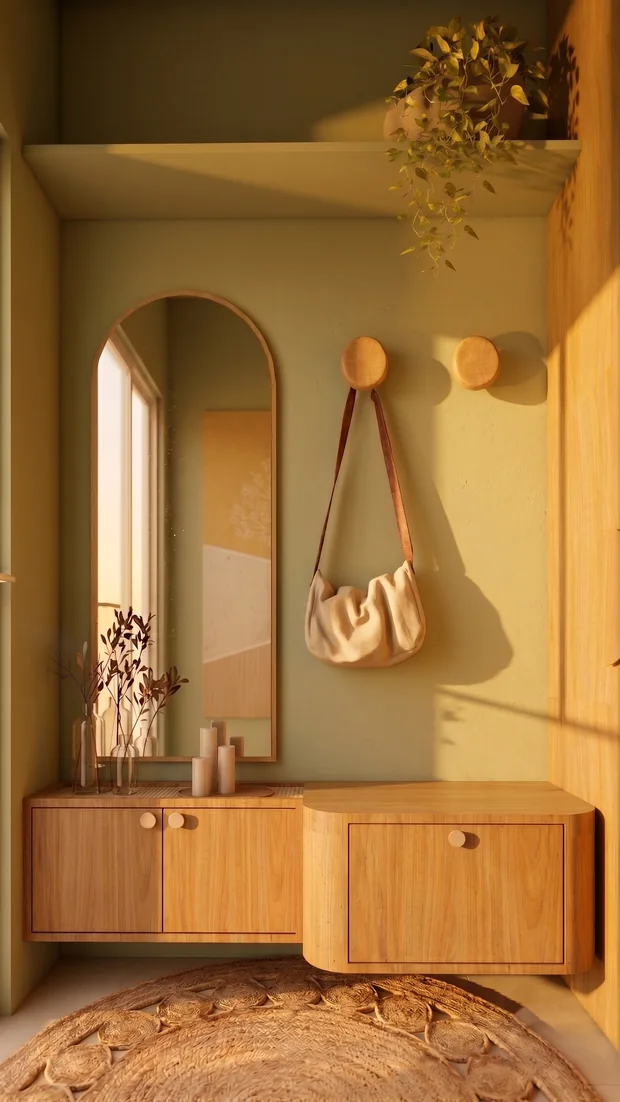 O mesmo hall em luz de fim de tarde, feito pela C.ia Mood Light